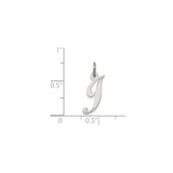 Sterling Silver Initial J Pendant Charm, Cursive Script Letter Monogram Jewelry