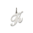 Sterling Silver Initial K Pendant, Script Letter Charm with Feminine Design for Women