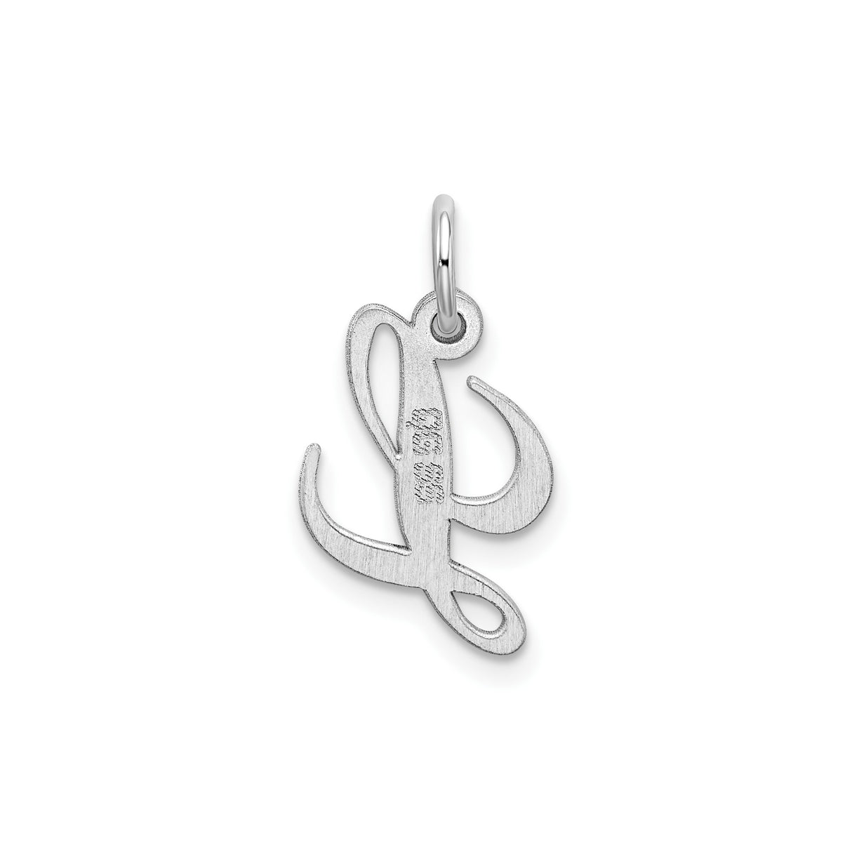 Sterling Silver Script Initial L Pendant Charm, Polished Alphabet Jewelry for Women or Unisex Wear