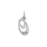 Sterling Silver Initial G Pendant, Polished Script Letter Charm for Women