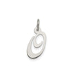 Sterling Silver Initial G Pendant, Polished Script Letter Charm for Women