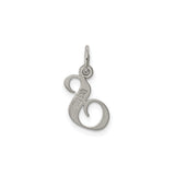 Sterling Silver Initial S Pendant Charm, Cursive Letter Monogram Jewelry for Women