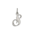 Sterling Silver Initial S Pendant Charm, Cursive Letter Monogram Jewelry for Women