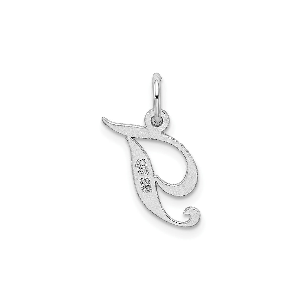 Sterling Silver Script Initial J Pendant Charm, Cursive Alphabet Monogram Jewelry for Women