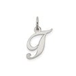 Sterling Silver Script Initial J Pendant Charm, Cursive Alphabet Monogram Jewelry for Women