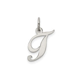 Sterling Silver Script Initial J Pendant Charm, Cursive Alphabet Monogram Jewelry for Women