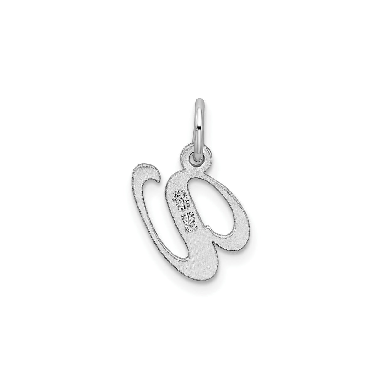 Sterling Silver Letter W Pendant Charm, Script Initial Monogram Jewelry for Women or Unisex