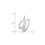 Sterling Silver Letter W Pendant Charm, Script Initial Monogram Jewelry for Women or Unisex