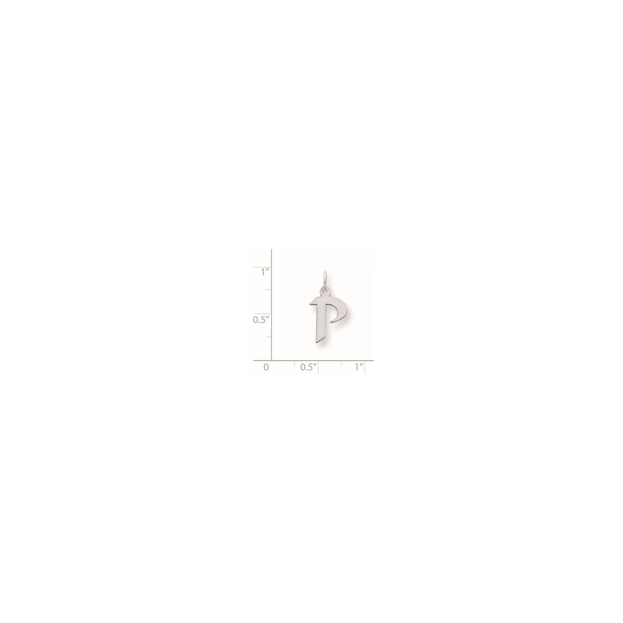 Sterling Silver Initial P Pendant, Block Letter Charm, Minimalist Alphabet Jewelry for Women