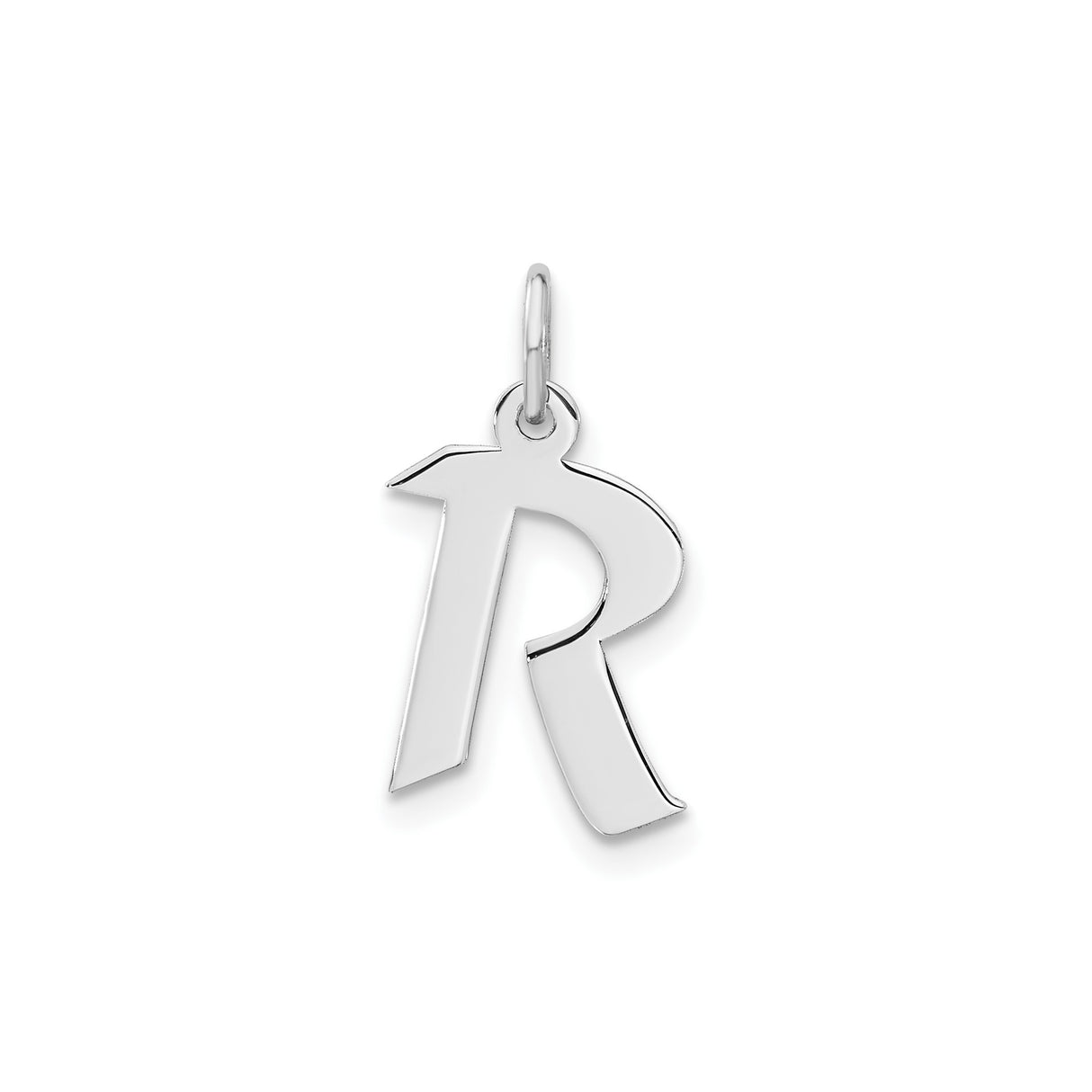 Sterling Silver Initial R Pendant Charm, Bold Block Letter Design for Women or Unisex Wear