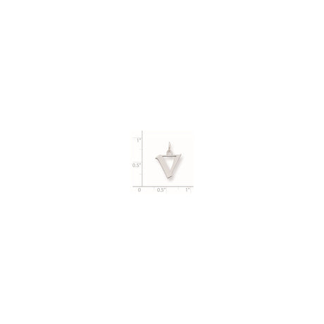 Sterling Silver Letter V Pendant Charm, Modern Block Initial Monogram Jewelry