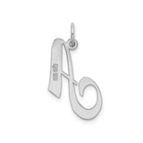 Sterling Silver Initial Pendant with Cursive Letter A, Script Monogram Charm for Women