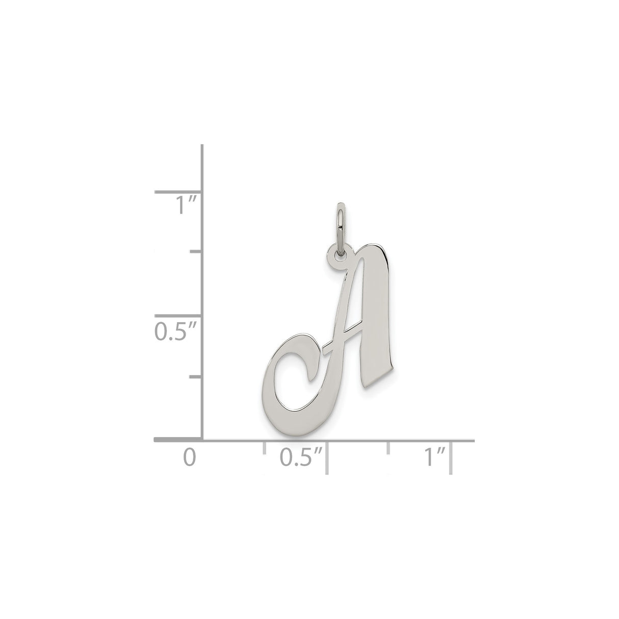 Sterling Silver Initial Pendant with Cursive Letter A, Script Monogram Charm for Women