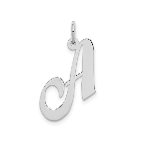 Sterling Silver Initial Pendant with Cursive Letter A, Script Monogram Charm for Women