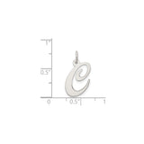 Sterling Silver Initial C Pendant, Script Letter Charm, Minimalist Monogram Jewelry for Women