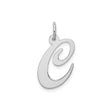 Sterling Silver Initial C Pendant, Script Letter Charm, Minimalist Monogram Jewelry for Women
