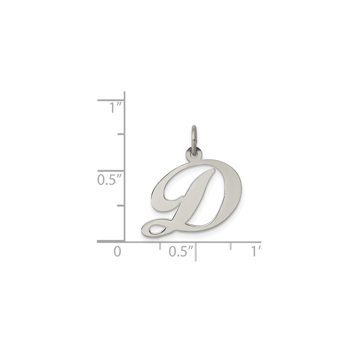 Sterling Silver Initial D Pendant, Script Letter Charm, Dainty Monogram Jewelry for Women or Unisex