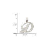 Sterling Silver Initial D Pendant, Script Letter Charm, Dainty Monogram Jewelry for Women or Unisex