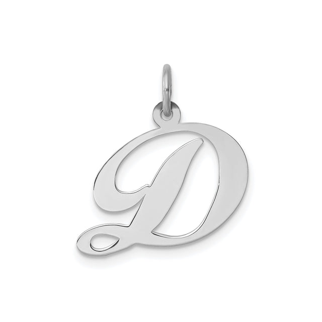 Sterling Silver Initial D Pendant, Script Letter Charm, Dainty Monogram Jewelry for Women or Unisex