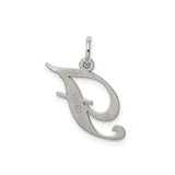 Sterling Silver Script Initial F Pendant, Cursive Letter Charm for Necklace or Bracelet