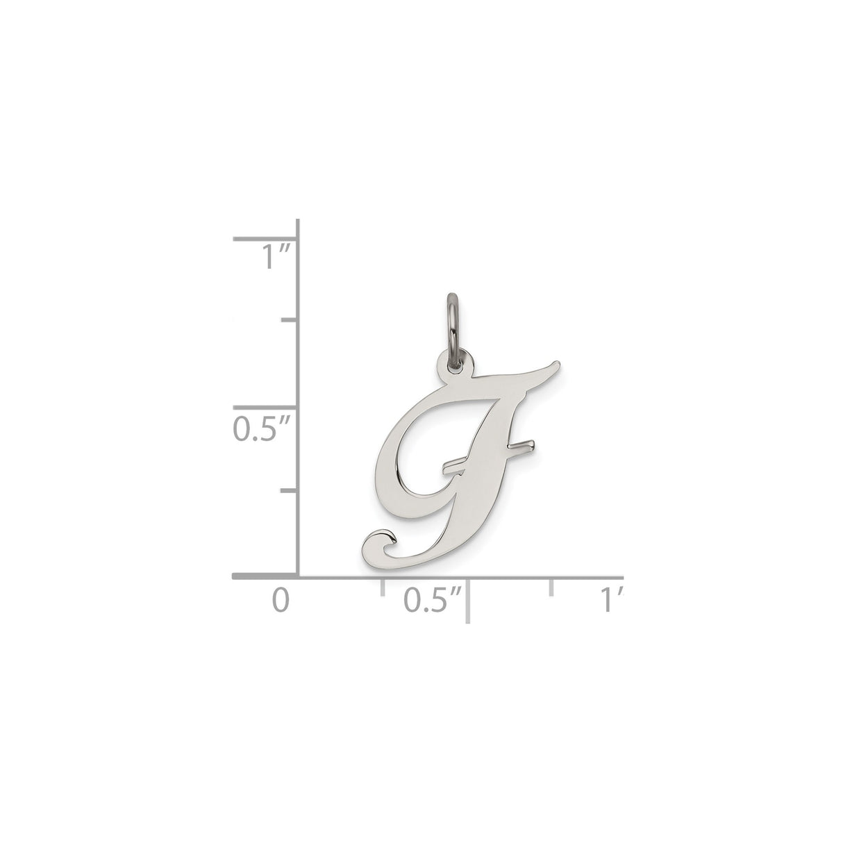 Sterling Silver Script Initial F Pendant, Cursive Letter Charm for Necklace or Bracelet