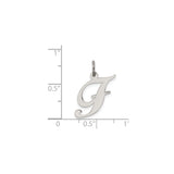 Sterling Silver Script Initial F Pendant, Cursive Letter Charm for Necklace or Bracelet