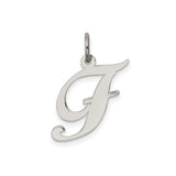 Sterling Silver Script Initial F Pendant, Cursive Letter Charm for Necklace or Bracelet
