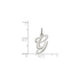 Sterling Silver Initial G Pendant Charm, Script Letter Design, Minimalist Monogram Jewelry