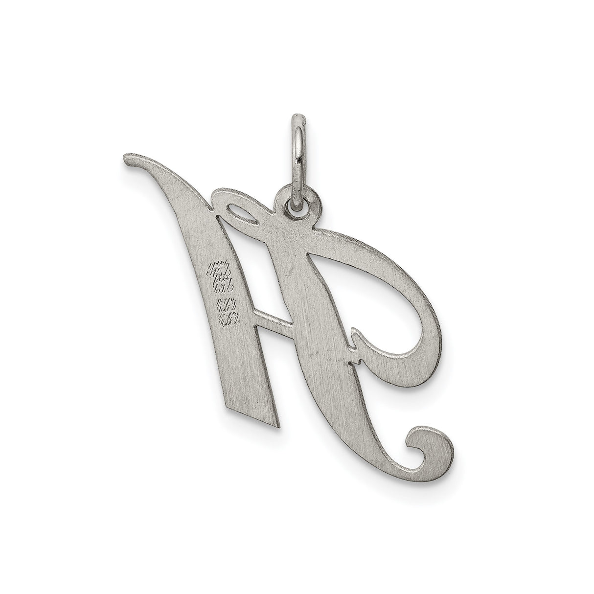 Sterling Silver Initial H Pendant, Script Letter Charm, Dainty Monogram Jewelry for Women