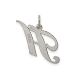 Sterling Silver Initial H Pendant, Script Letter Charm, Dainty Monogram Jewelry for Women