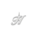 Sterling Silver Initial H Pendant, Script Letter Charm, Dainty Monogram Jewelry for Women
