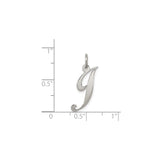 Sterling Silver Letter J Pendant, Script Initial Charm, Lightweight Monogram Jewelry