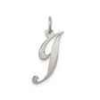 Sterling Silver Letter J Pendant, Script Initial Charm, Lightweight Monogram Jewelry