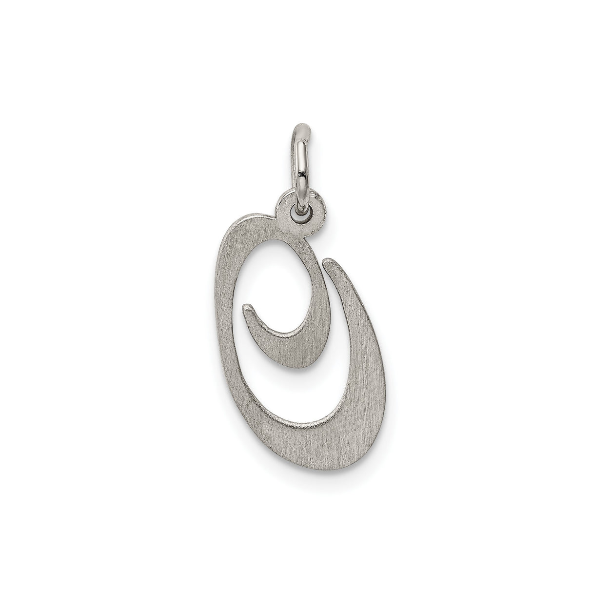 Sterling Silver Abstract Swirl Pendant with Flowing Open Design for Women