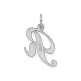 Sterling Silver Initial Pendant, Script Letter R Charm, Dainty Monogram Jewelry for Women