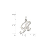 Sterling Silver Initial Pendant, Script Letter R Charm, Dainty Monogram Jewelry for Women