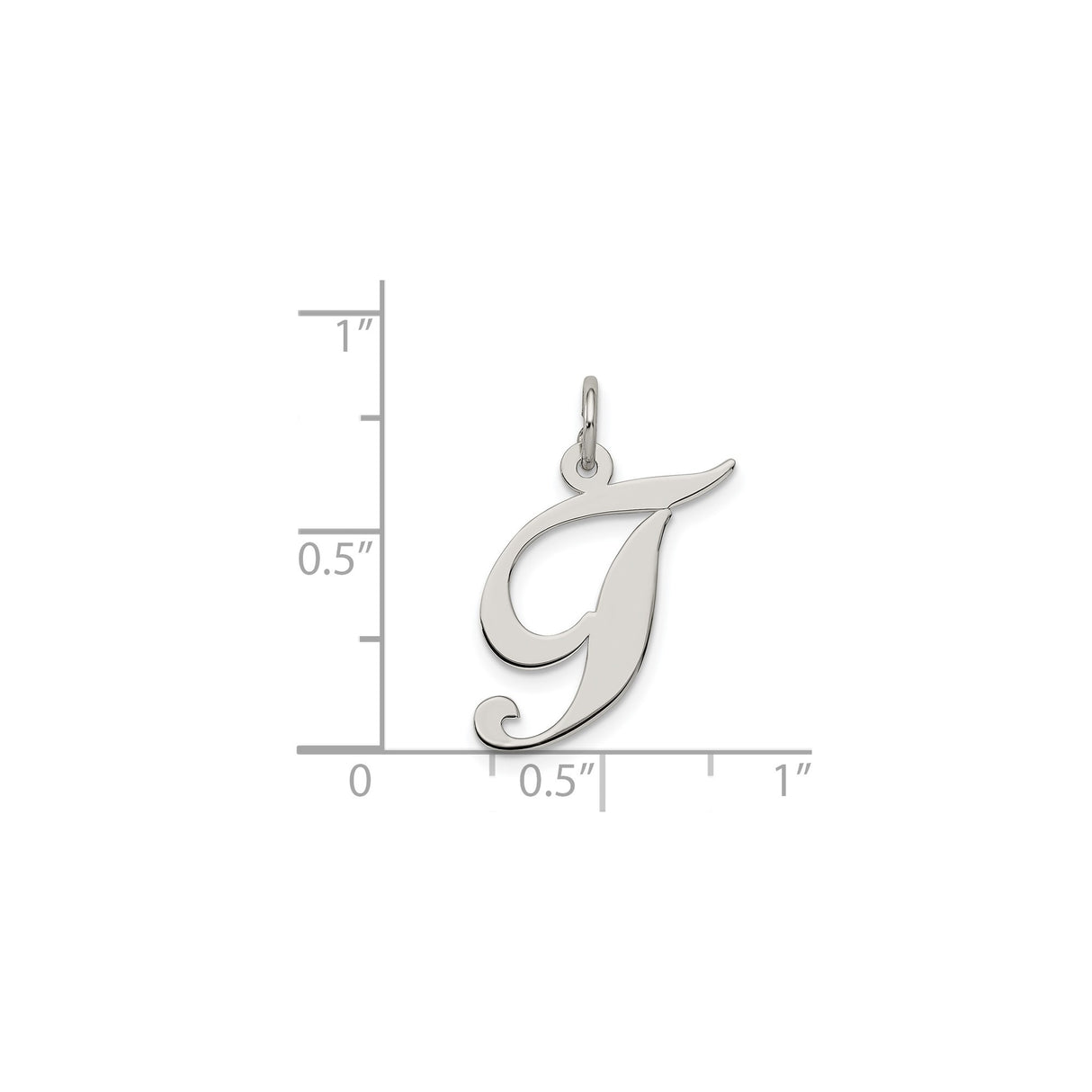 Sterling Silver Letter J Pendant, Script Initial Charm for Women