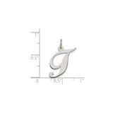 Sterling Silver Letter J Pendant, Script Initial Charm for Women