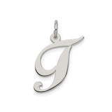 Sterling Silver Letter J Pendant, Script Initial Charm for Women