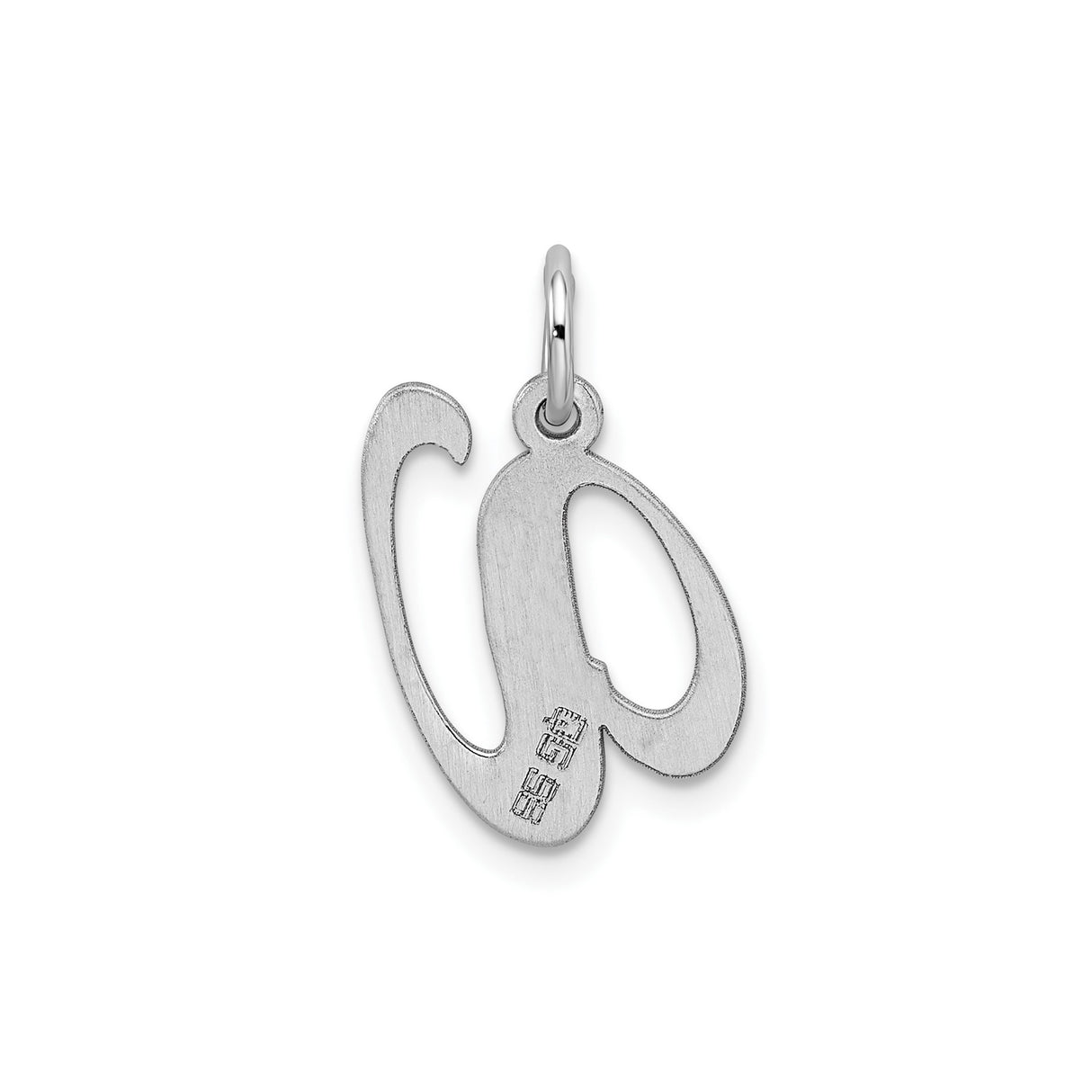 Sterling Silver Script Initial A Pendant, Polished Monogram Letter Charm for Women