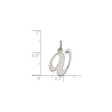 Sterling Silver Script Initial A Pendant, Polished Monogram Letter Charm for Women