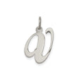 Sterling Silver Script Initial A Pendant, Polished Monogram Letter Charm for Women