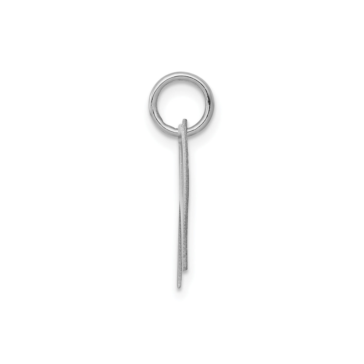 Sterling Silver W Pendant with Polished Script Initial Design, Alphabet Charm for Women or Unisex Wear