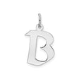 Sterling Silver B Pendant, Bold Polished Block Initial Charm, Modern Monogram Jewelry