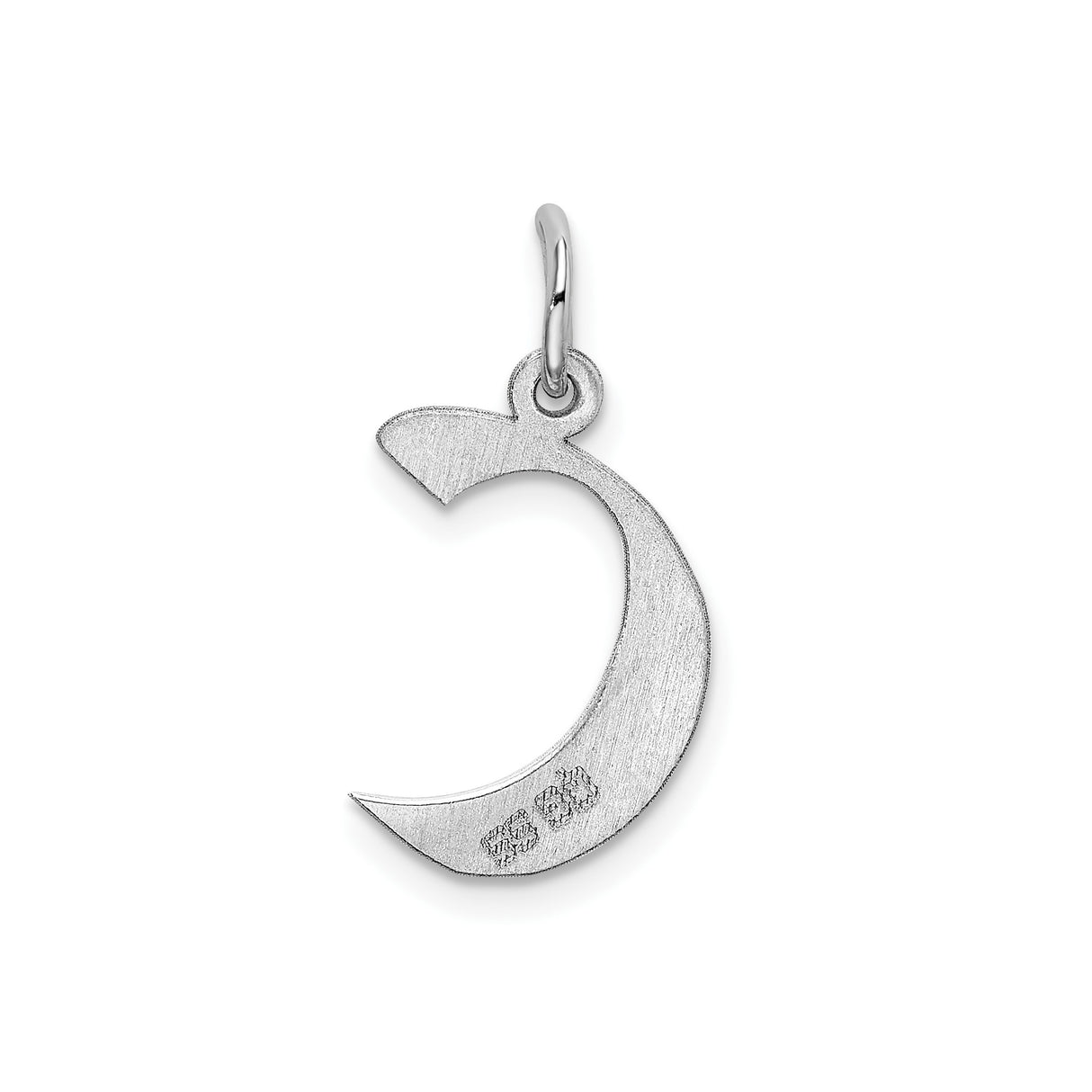 Sterling Silver Initial C Pendant, Polished Block Letter Charm, Modern Minimalist Style