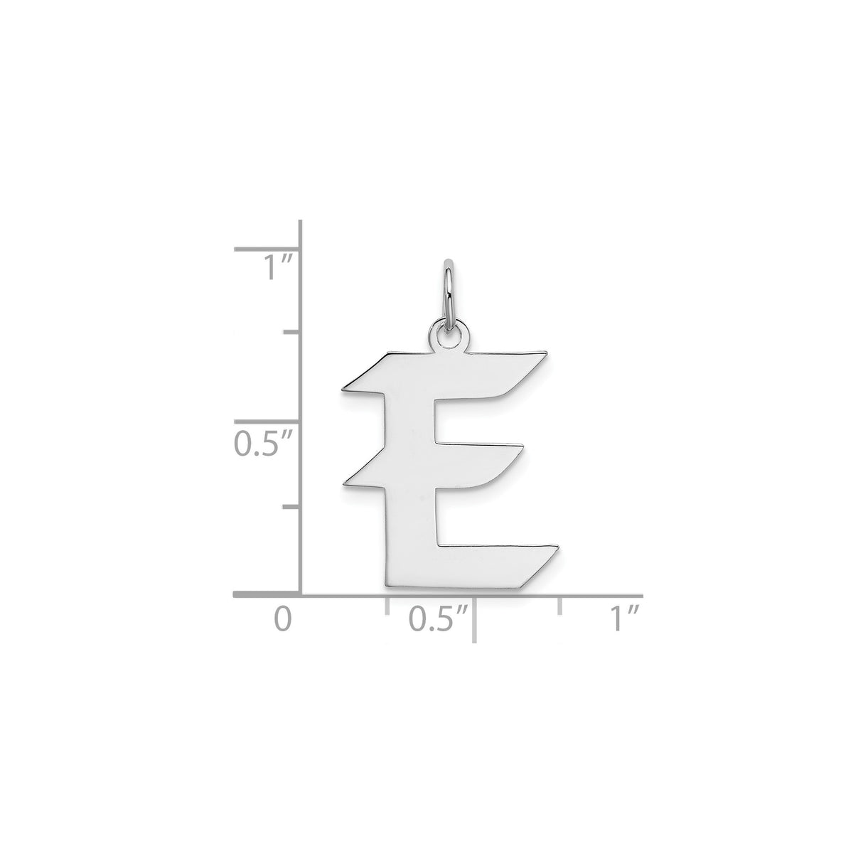 Sterling Silver Letter E Pendant Charm, Bold Block Initial Design, Unisex Alphabet Jewelry