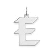 Sterling Silver Letter E Pendant Charm, Bold Block Initial Design, Unisex Alphabet Jewelry