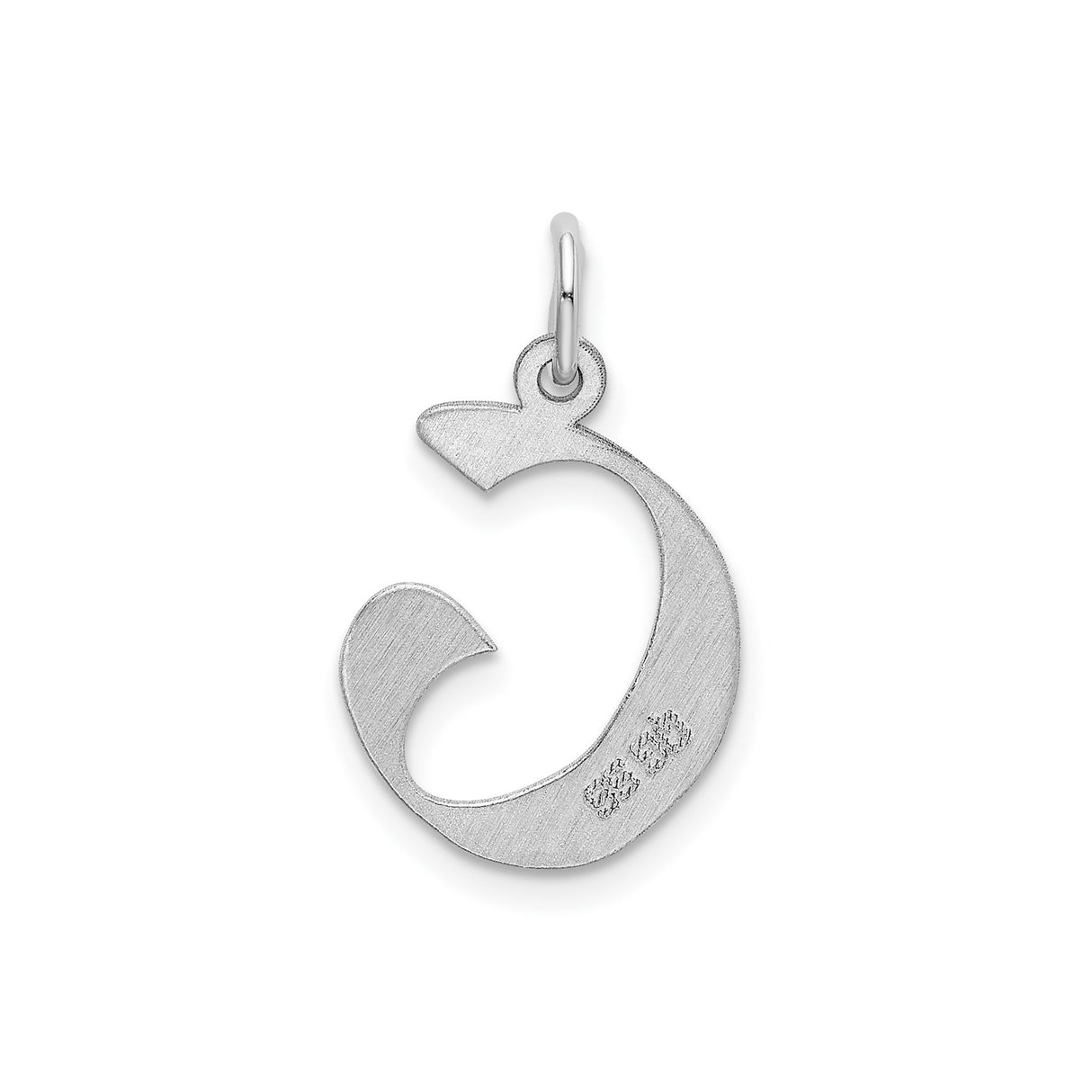 Sterling Silver Letter G Pendant Charm with Polished Script Design