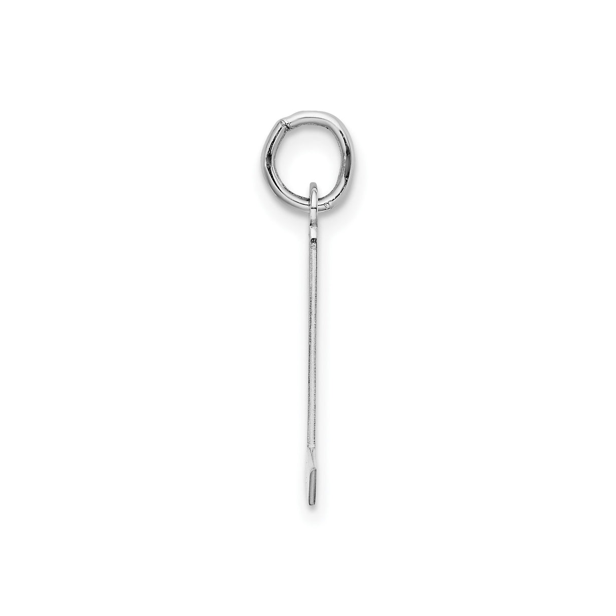 Sterling Silver Letter L Pendant Charm, Polished Block Initial Design for Women or Unisex Use