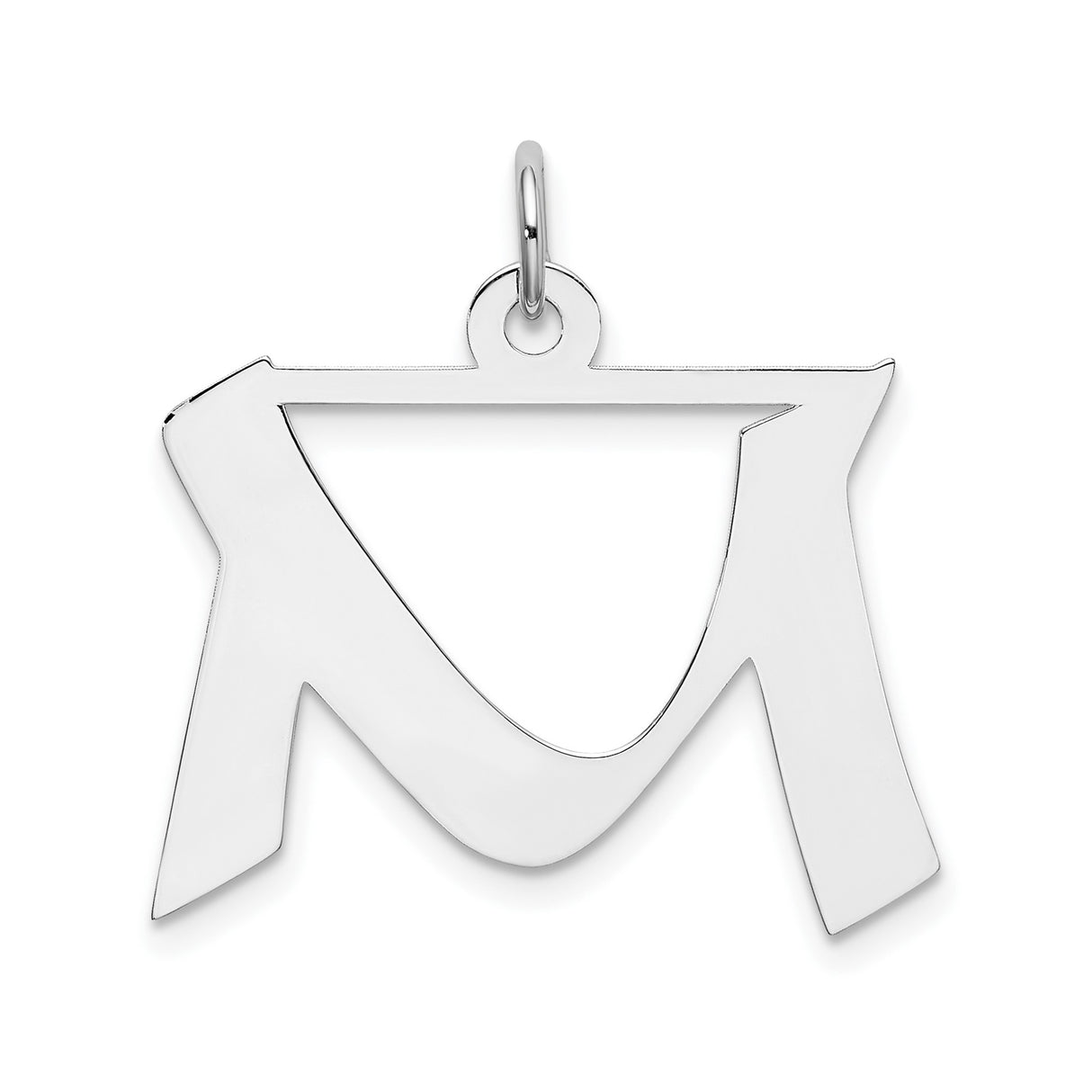 Sterling Silver Hebrew Shin Pendant, Jewish Religious Charm Symbolizing Shaddai Faith